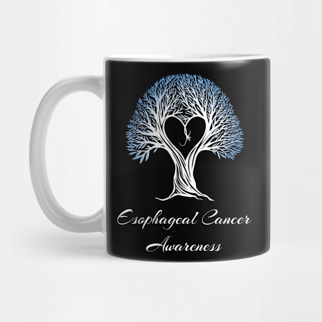 Esophageal Cancer Awareness Tree With Heart by MerchAndrey